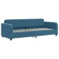 vidaXL Tagesbett Ausziehbar mit Matratzen Blau 80x200 cm Samt vidaXL Tagesbett Ausziehbar mit Matratzen Blau 80x200 cm Samt