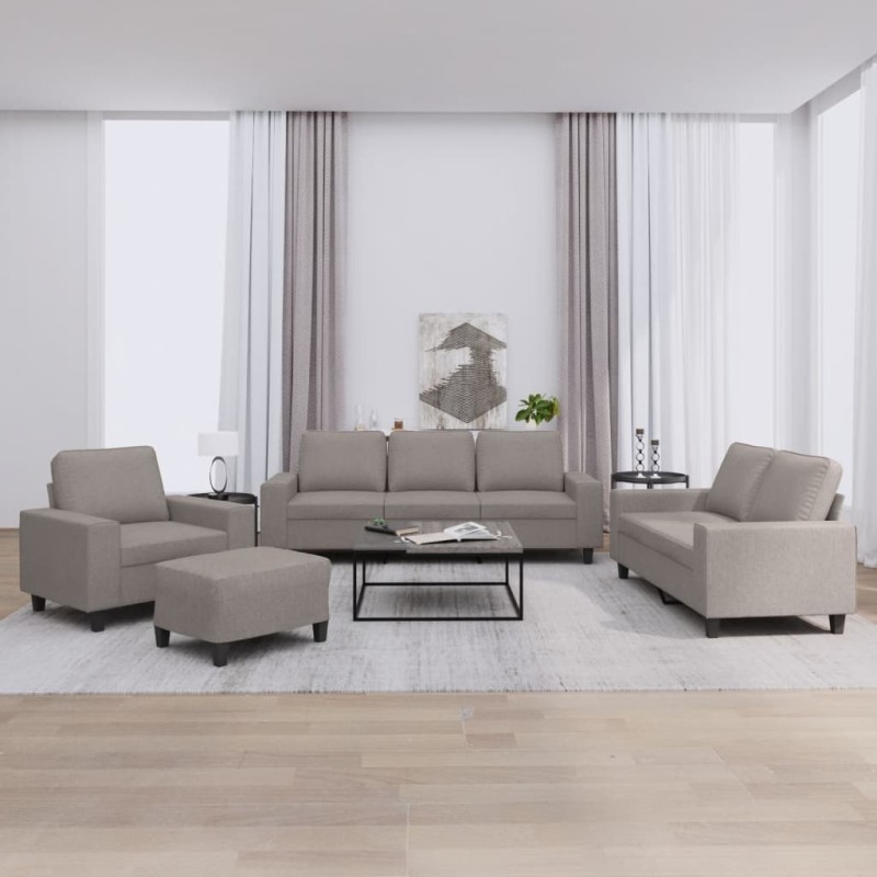 vidaXL 4-tlg. Sofagarnitur Taupe Stoff vidaXL 4-tlg. Sofagarnitur Taupe Stoff