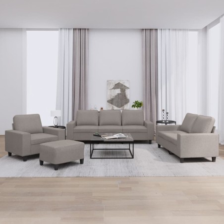 vidaXL 4-tlg. Sofagarnitur Taupe Stoff