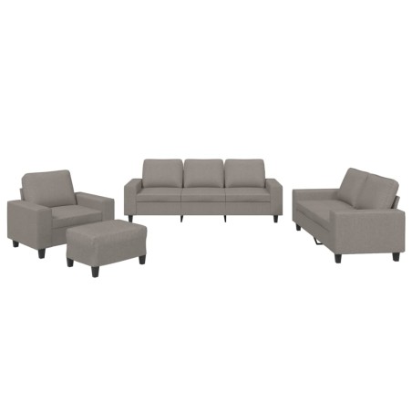vidaXL 4-tlg. Sofagarnitur Taupe Stoff