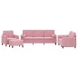 vidaXL 4-tlg. Sofagarnitur mit Kissen Rosa Samt vidaXL 4-tlg. Sofagarnitur mit Kissen Rosa Samt