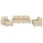 vidaXL 4-tlg. Sofagarnitur mit Kissen Creme Stoff vidaXL 4-tlg. Sofagarnitur mit Kissen Creme Stoff