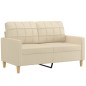 vidaXL 4-tlg. Sofagarnitur mit Kissen Creme Stoff vidaXL 4-tlg. Sofagarnitur mit Kissen Creme Stoff