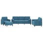 vidaXL 4-tlg. Sofagarnitur mit Kissen Blau Samt vidaXL 4-tlg. Sofagarnitur mit Kissen Blau Samt