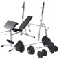 vidaXL Hantelbank mit Ablage, Langhantel und Kurzhantel-Set 120 kg vidaXL Hantelbank mit Ablage, Langhantel und Kurzhantel-Set 120 kg