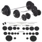 vidaXL Hantelbank mit Ablage, Langhantel und Kurzhantel-Set 120 kg vidaXL Hantelbank mit Ablage, Langhantel und Kurzhantel-Set 120 kg