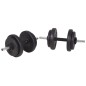 vidaXL Hantelbank mit Ablage, Langhantel und Kurzhantel-Set 120 kg vidaXL Hantelbank mit Ablage, Langhantel und Kurzhantel-Set 120 kg