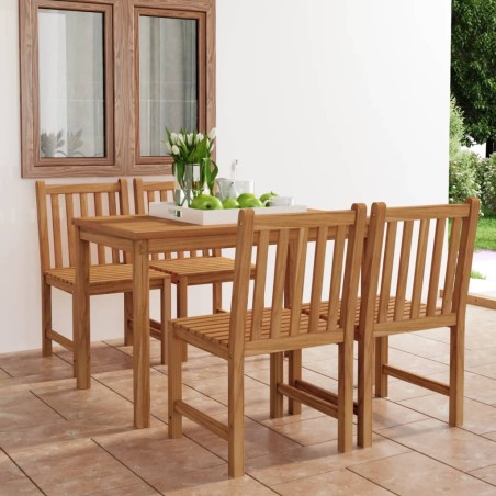 vidaXL 5-tlg. Garten-Essgruppe Teak Massivholz