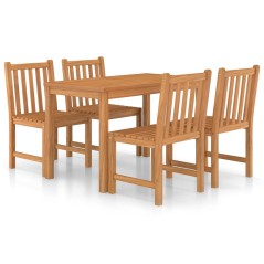 vidaXL 5-tlg. Garten-Essgruppe Teak Massivholz