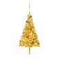 Künstlicher Weihnachtsbaum mit LEDs & Kugeln Golden 180 cm PET Künstlicher Weihnachtsbaum mit LEDs & Kugeln Golden 180 cm PET