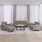 vidaXL 4-tlg. Sofagarnitur mit Kissen Taupe Stoff vidaXL 4-tlg. Sofagarnitur mit Kissen Taupe Stoff