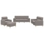 vidaXL 4-tlg. Sofagarnitur mit Kissen Taupe Stoff vidaXL 4-tlg. Sofagarnitur mit Kissen Taupe Stoff