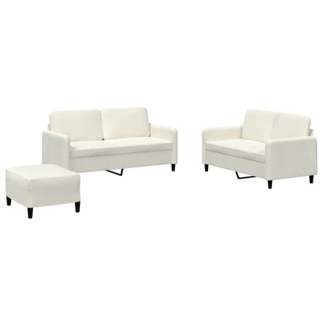 vidaXL 3-tlg. Sofagarnitur Creme Samt
