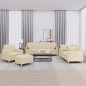 vidaXL 4-tlg. Sofagarnitur mit Kissen Creme Stoff vidaXL 4-tlg. Sofagarnitur mit Kissen Creme Stoff