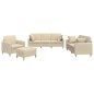 vidaXL 4-tlg. Sofagarnitur mit Kissen Creme Stoff vidaXL 4-tlg. Sofagarnitur mit Kissen Creme Stoff