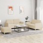 vidaXL 3-tlg. Sofagarnitur mit Kissen Creme Stoff vidaXL 3-tlg. Sofagarnitur mit Kissen Creme Stoff