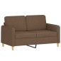 vidaXL 3-tlg. Sofagarnitur mit Kissen Braun Stoff vidaXL 3-tlg. Sofagarnitur mit Kissen Braun Stoff