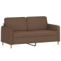 vidaXL 3-tlg. Sofagarnitur mit Kissen Braun Stoff vidaXL 3-tlg. Sofagarnitur mit Kissen Braun Stoff