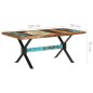 vidaXL Esstisch 180x90x76 cm Altholz Massiv vidaXL Esstisch 180x90x76 cm Altholz Massiv