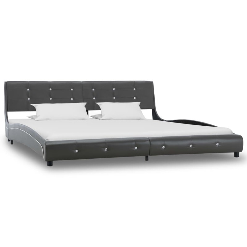 vidaXL Bettgestell Grau Kunstleder 180x200 cm vidaXL Bettgestell Grau Kunstleder 180x200 cm