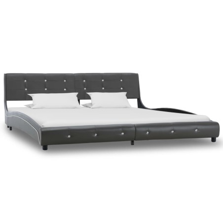 vidaXL Bettgestell Grau Kunstleder 180x200 cm