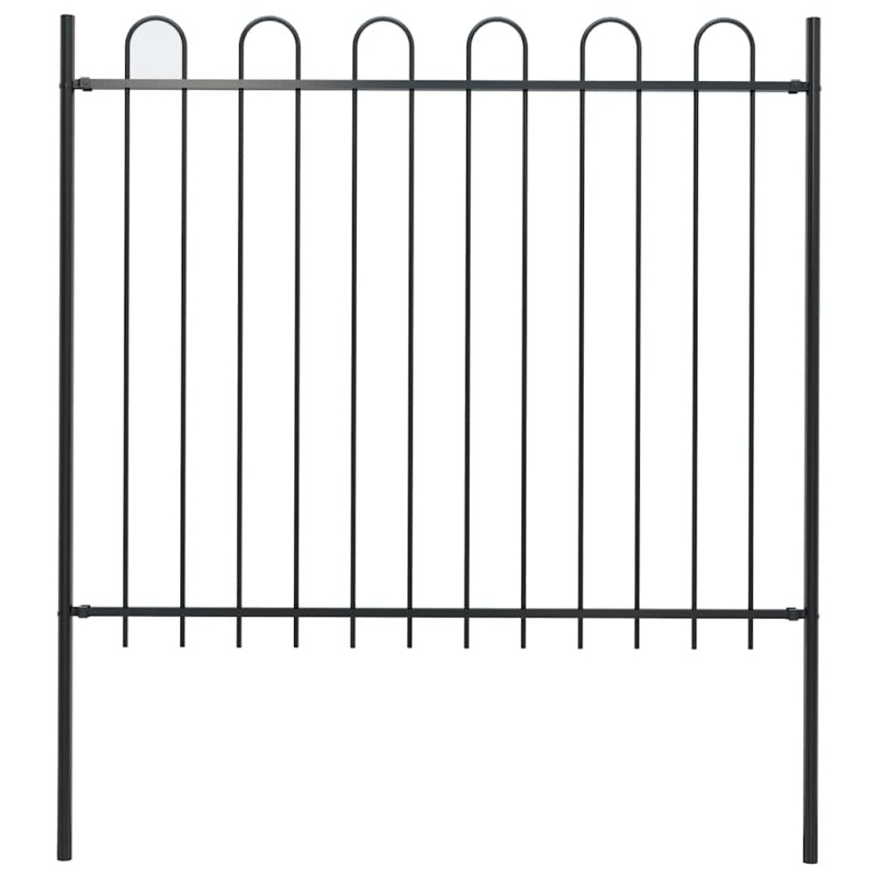 vidaXL Gartenzaun mit Bügel-Design Stahl 1,8 m Schwarz vidaXL Gartenzaun mit Bügel-Design Stahl 1,8 m Schwarz