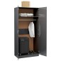 vidaXL Kleiderschrank Hochglanz-Grau 90x52x200 cm Holzwerkstoff vidaXL Kleiderschrank Hochglanz-Grau 90x52x200 cm Holzwerkstoff