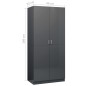 vidaXL Kleiderschrank Hochglanz-Grau 90x52x200 cm Holzwerkstoff vidaXL Kleiderschrank Hochglanz-Grau 90x52x200 cm Holzwerkstoff
