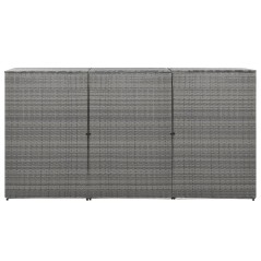 vidaXL Mülltonnenbox für 3 Tonnen Anthrazit 229x78x120 cm Poly Rattan