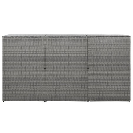 vidaXL Mülltonnenbox für 3 Tonnen Anthrazit 229x78x120 cm Poly Rattan