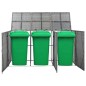vidaXL Mülltonnenbox für 3 Tonnen Anthrazit 229x78x120 cm Poly Rattan vidaXL Mülltonnenbox für 3 Tonnen Anthrazit 229x78x120 cm Poly Rattan