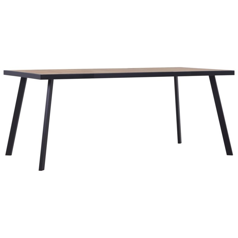 vidaXL Esstisch Helles Holz und Schwarz 200x100x75 cm MDF vidaXL Esstisch Helles Holz und Schwarz 200x100x75 cm MDF