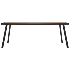 vidaXL Esstisch Helles Holz und Schwarz 200x100x75 cm MDF