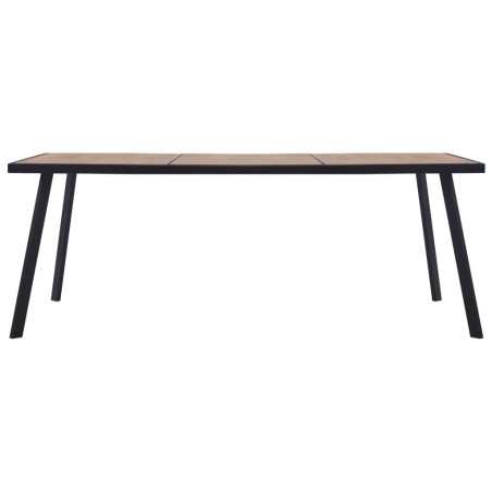 vidaXL Esstisch Helles Holz und Schwarz 200x100x75 cm MDF