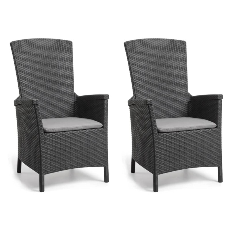 Keter Gartensessel Vermont 2 Stk. Verstellbar Graphitgrau Keter Gartensessel Vermont 2 Stk. Verstellbar Graphitgrau