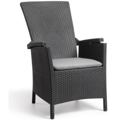 Keter Gartensessel Vermont 2 Stk. Verstellbar Graphitgrau