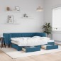 vidaXL Tagesbett Ausziehbar mit Schubladen Blau 90x200 cm Samt vidaXL Tagesbett Ausziehbar mit Schubladen Blau 90x200 cm Samt