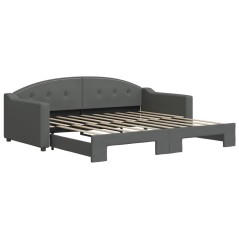 vidaXL Tagesbett Ausziehbar Dunkelgrau 90x190 cm Stoff