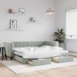 vidaXL Tagesbett Ausziehbar mit Schubladen Hellgrau 90x190 cm Samt vidaXL Tagesbett Ausziehbar mit Schubladen Hellgrau 90x190 cm Samt