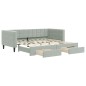 vidaXL Tagesbett Ausziehbar mit Schubladen Hellgrau 90x190 cm Samt vidaXL Tagesbett Ausziehbar mit Schubladen Hellgrau 90x190 cm Samt