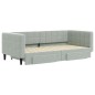 vidaXL Tagesbett Ausziehbar mit Schubladen Hellgrau 90x190 cm Samt vidaXL Tagesbett Ausziehbar mit Schubladen Hellgrau 90x190 cm Samt