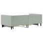 vidaXL Tagesbett Ausziehbar mit Schubladen Hellgrau 90x190 cm Samt vidaXL Tagesbett Ausziehbar mit Schubladen Hellgrau 90x190 cm Samt