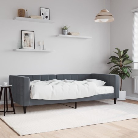 vidaXL Tagesbett mit Matratze Dunkelgrau 90x190 cm Samt
