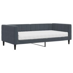 vidaXL Tagesbett mit Matratze Dunkelgrau 90x190 cm Samt
