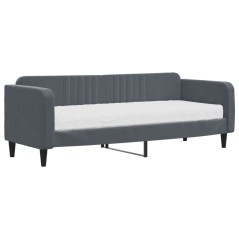 vidaXL Tagesbett mit Matratze Dunkelgrau 80x200 cm Samt