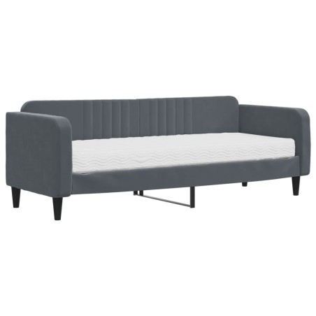 vidaXL Tagesbett mit Matratze Dunkelgrau 80x200 cm Samt