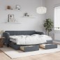 vidaXL Tagesbett Ausziehbar mit Schubladen Dunkelgrau 80x200 cm Samt vidaXL Tagesbett Ausziehbar mit Schubladen Dunkelgrau 80x200 cm Samt