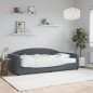 vidaXL Tagesbett mit Matratze Dunkelgrau 90x190 cm Samt vidaXL Tagesbett mit Matratze Dunkelgrau 90x190 cm Samt