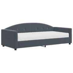 vidaXL Tagesbett mit Matratze Dunkelgrau 90x190 cm Samt