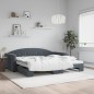 vidaXL Tagesbett Ausziehbar Dunkelgrau 100x200 cm Samt vidaXL Tagesbett Ausziehbar Dunkelgrau 100x200 cm Samt